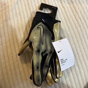 NIKE VAPOR JET 7.0 ADULT RECEIVER FOOTBALL GLOVES, METALLIC, Size XXL Gold